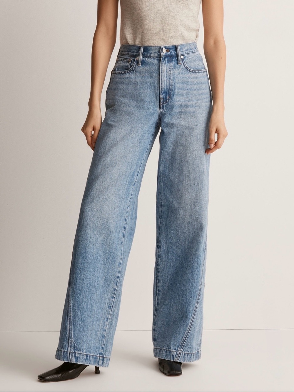 Madewell Superwide-Leg Jeans in Parson Wash: Inset Edition
